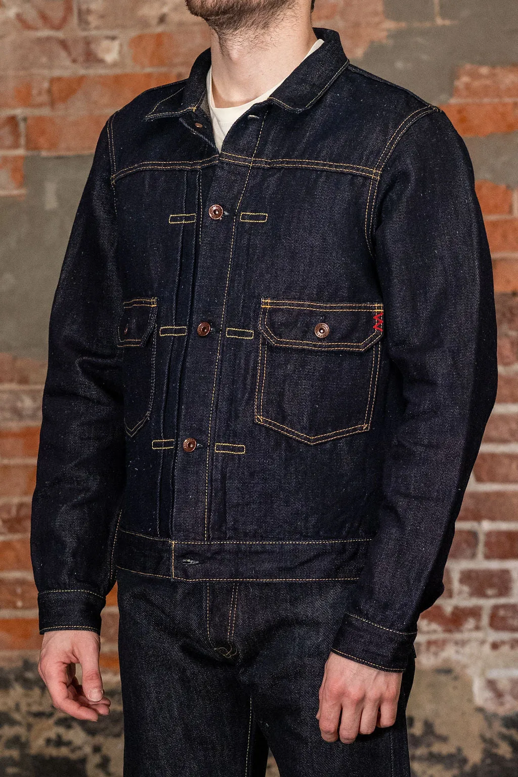 Iron Heart IHJ-163-IND 14oz Cotton/Linen Denim Type II Jacket - Indigo sold by Franklin and Poe product image thumbnail 2