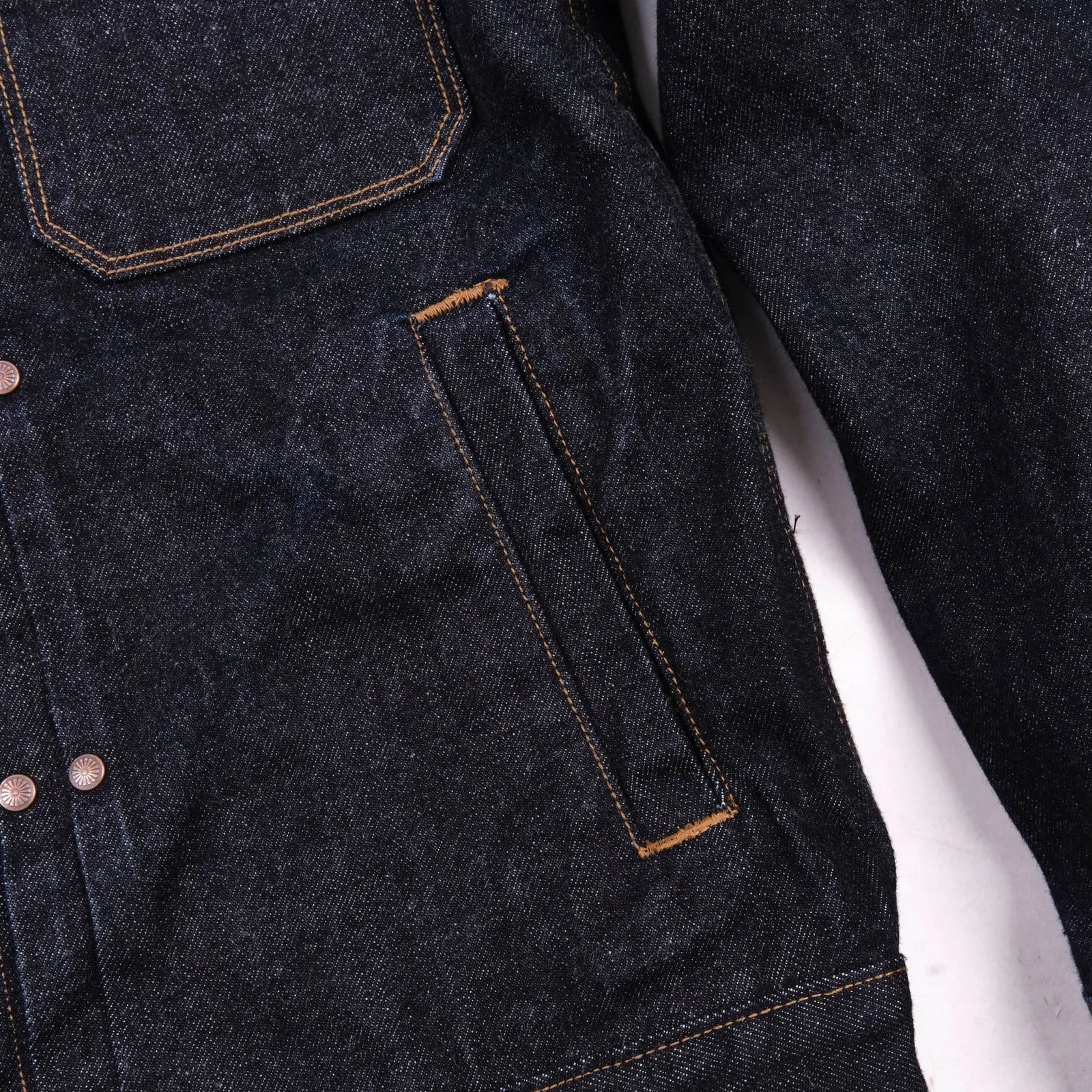 Freenote Cloth Riders Jacket - 15oz Unsinged Rinsed Denim sold by Franklin and Poe product image thumbnail 5
