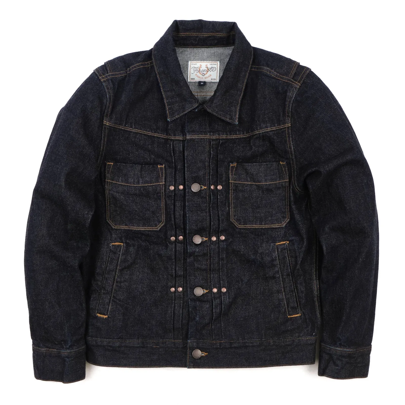 Freenote Cloth Riders Jacket - 15oz Unsinged Rinsed Denim sold by Franklin and Poe