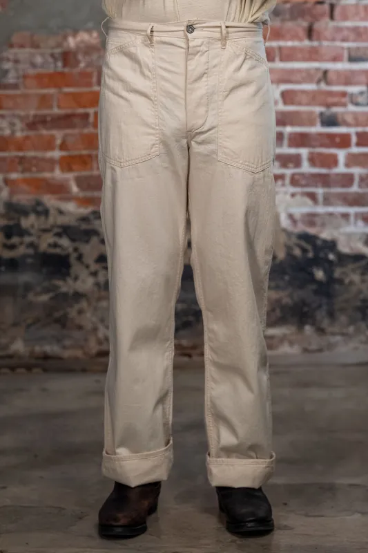 Buzz Rickson's BR42635 White Twill Working Trousers - Off White made by Buzz Rickson’s