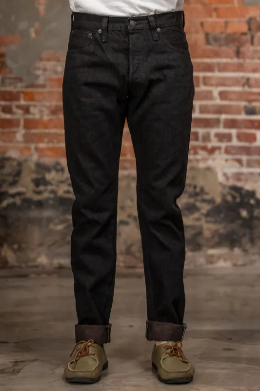 Pure Blue Japan TCD-019-BR Relaxed Tapered - 14oz Teacore Black Denim made by Pure Blue Japan