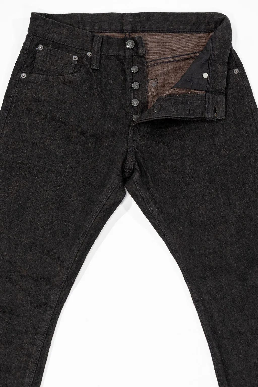 Pure Blue Japan TCD-019-BR Relaxed Tapered - 14oz Teacore Black Denim sold by Franklin and Poe product image thumbnail 5