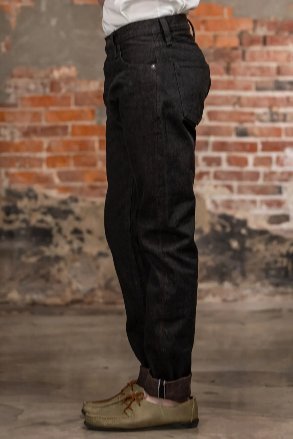 Pure Blue Japan TCD-019-BR Relaxed Tapered - 14oz Teacore Black Denim sold by Franklin and Poe product image thumbnail 2