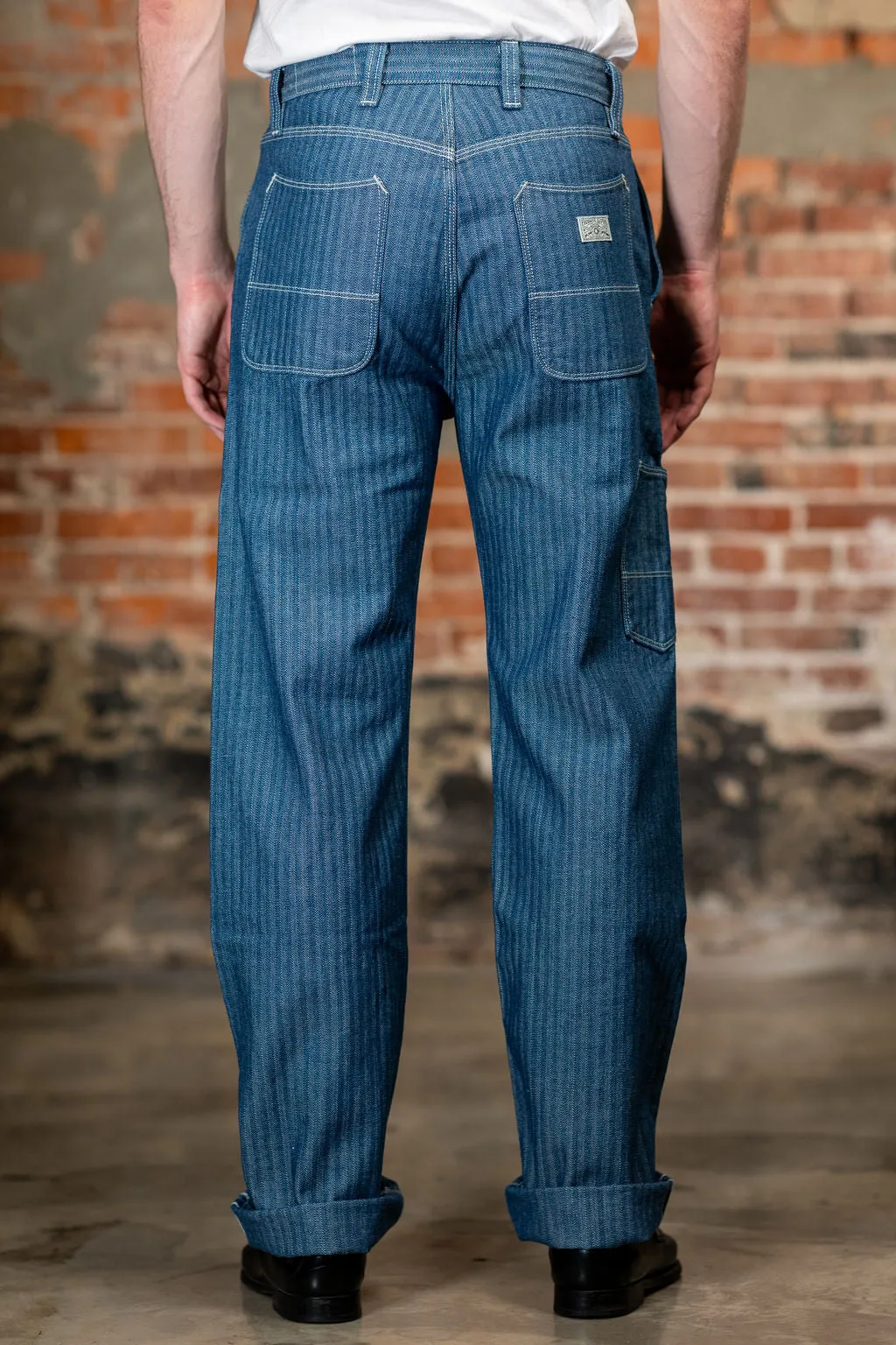 Freenote Coth Ortega Pant - 13oz Blue Herringbone sold by Franklin and Poe product image thumbnail 3