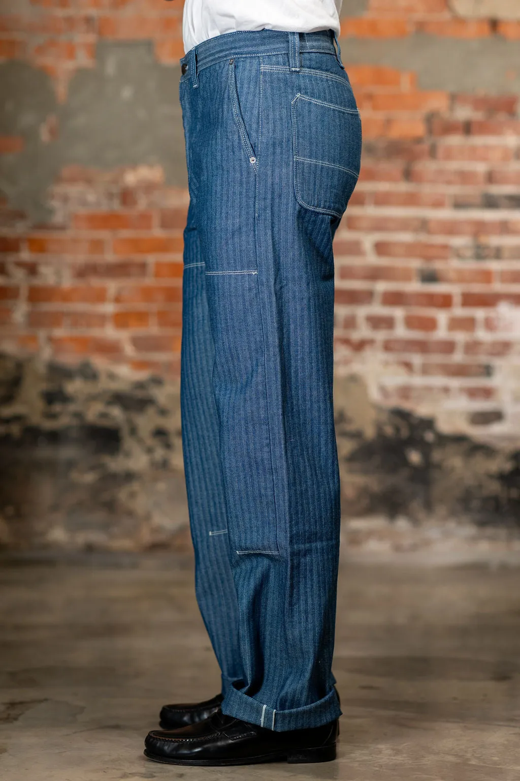 Freenote Coth Ortega Pant - 13oz Blue Herringbone sold by Franklin and Poe product image thumbnail 2
