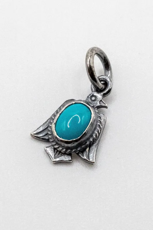First Arrow's P-445 Thunderbird Pendant with Turquoise made by Franklin and Poe