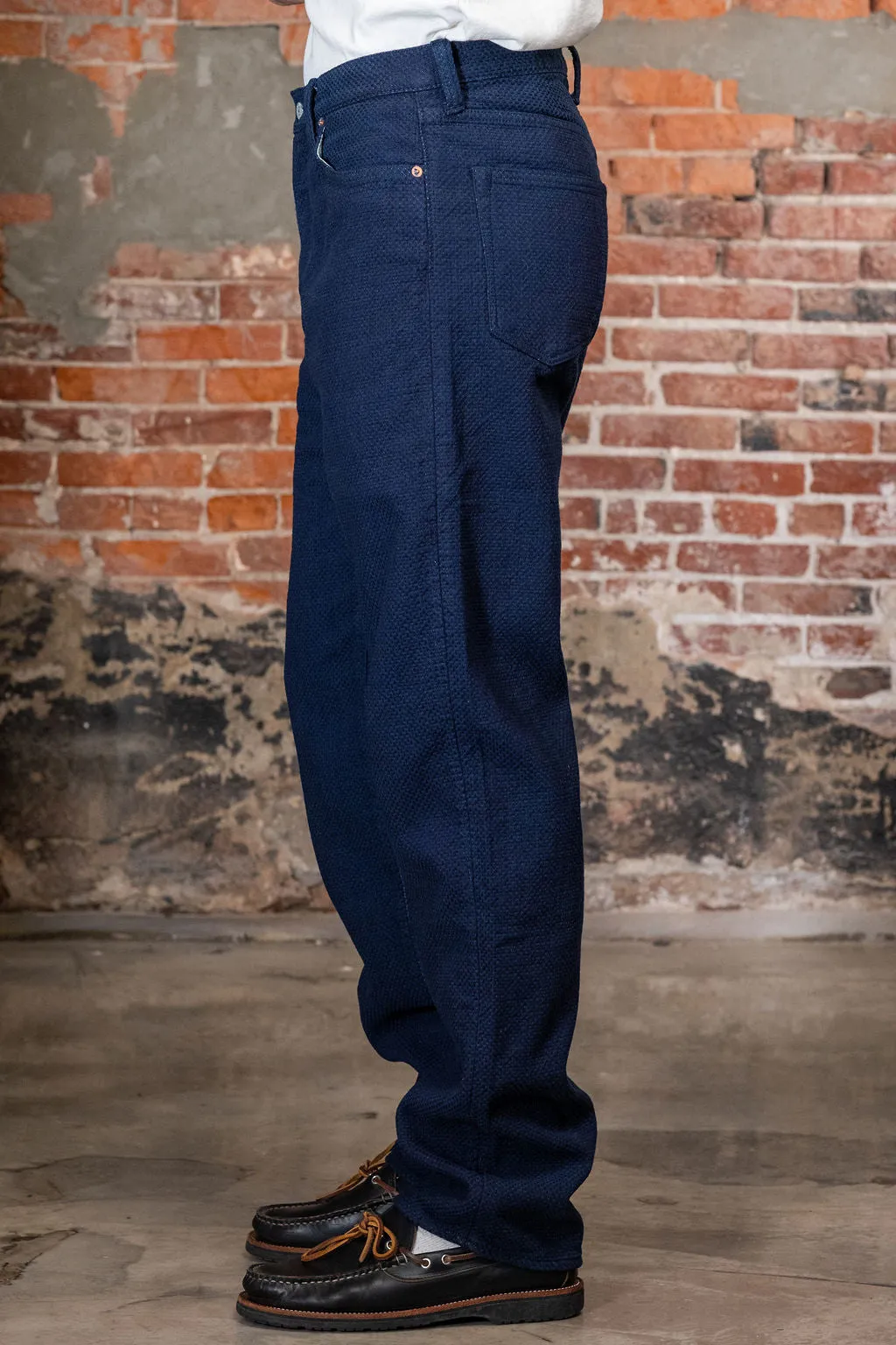 Omoto 0821 Loose Fit Pant - 15oz Ori-zashi Sashiko (One Washed) sold by Franklin and Poe product image thumbnail 2