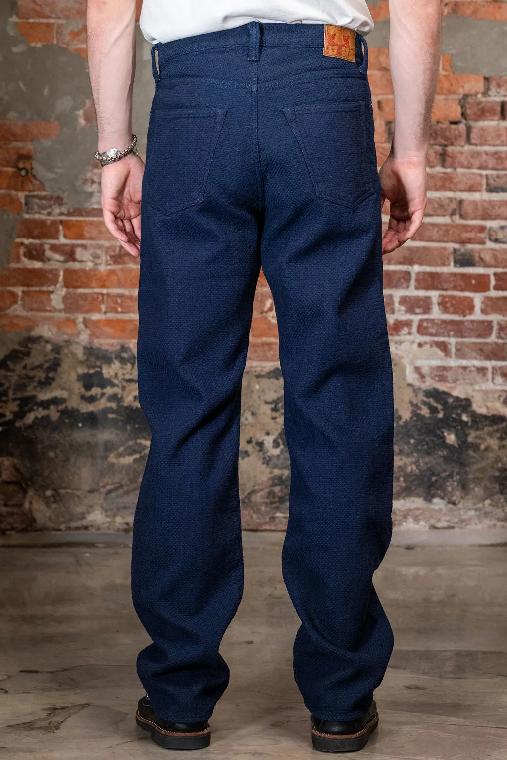 Omoto 0821 Loose Fit Pant - 15oz Ori-zashi Sashiko (One Washed) sold by Franklin and Poe product image thumbnail 3
