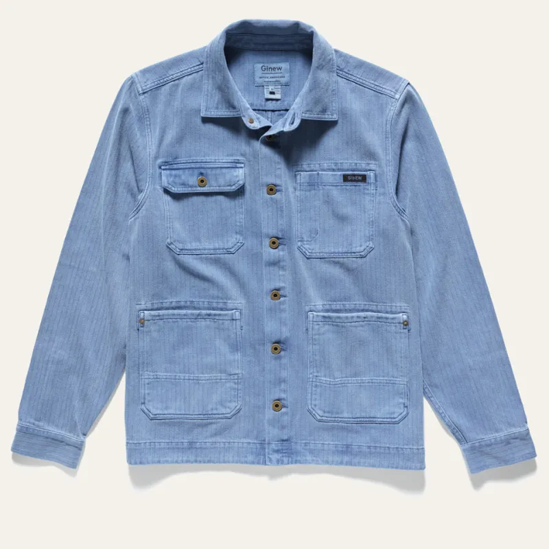 Barn Jacket Indigo Herringbone sold by Ginew