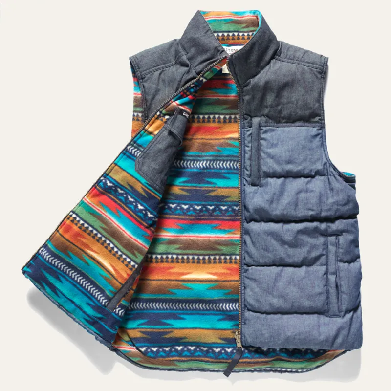 Reversible Thunderbird Denim + Fleece Vest sold by Ginew