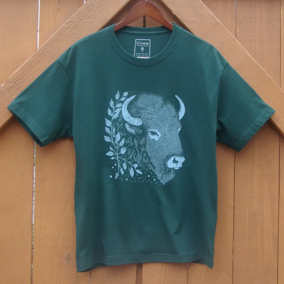 Bison Head Tee Hunter Green sold by Ginew product image thumbnail 5