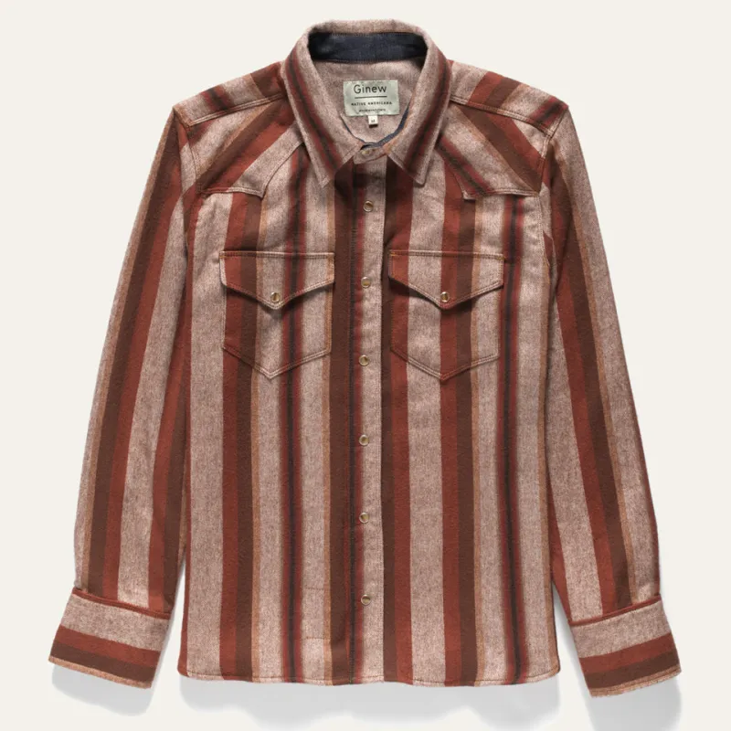 Western Snap Shirt Flannel Mocha Stripe sold by Ginew