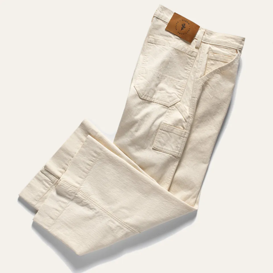 Carpenter Crop Cream Women's Pants sold by Ginew
