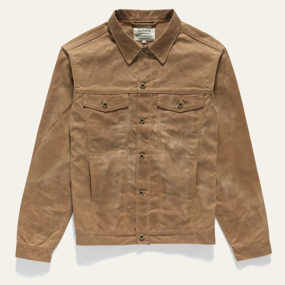 Wax Canvas Rider Jacket Ozaawi (Brown) sold by Ginew