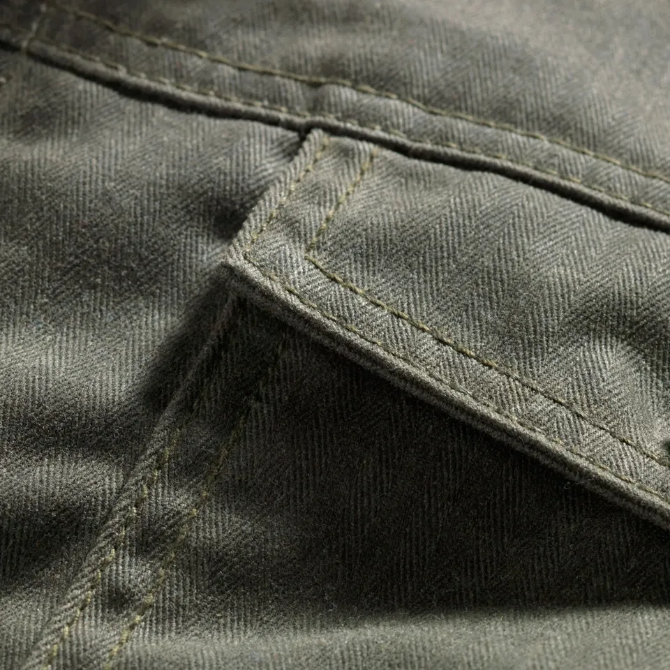 Wax Canvas Herringbone Rider Jacket Green sold by Ginew product image thumbnail 2