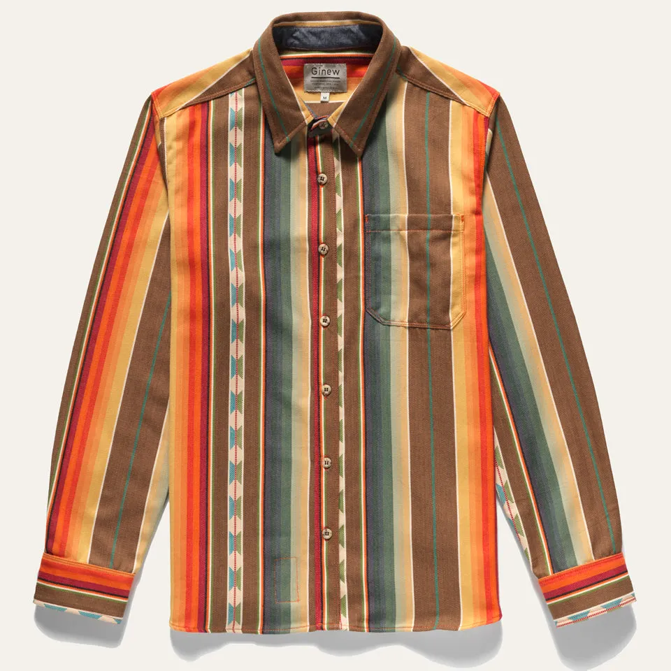 Mohican Stripe Shirt Mountain Pass Brown sold by Ginew