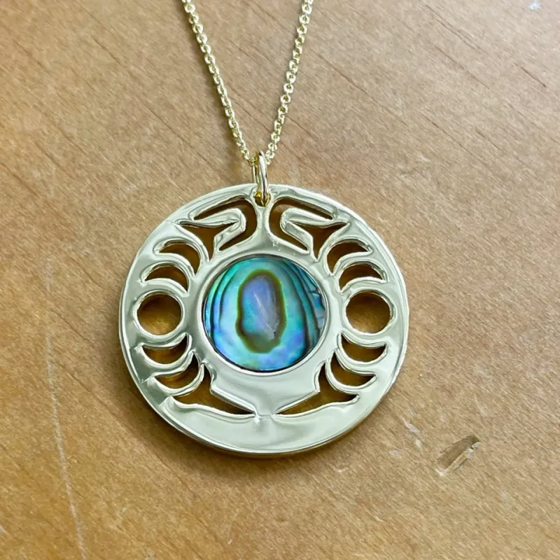 Copper Canoe Woman New Moon Necklace Gold sold by Ginew