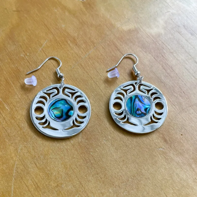 Copper Canoe Woman New Moon Earrings sold by Ginew