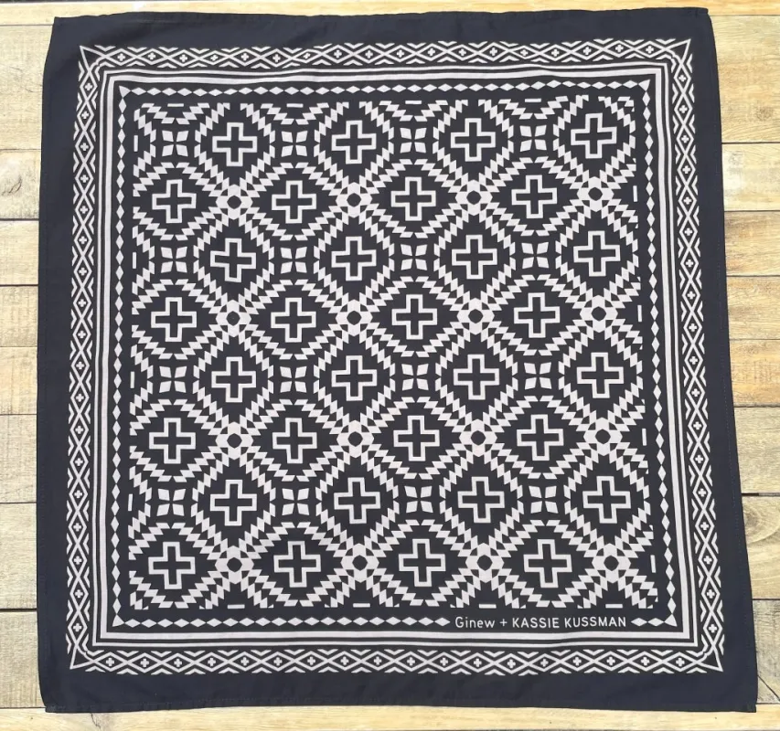 GINEW + Kassie Kussman Star on the Mountain Bandana Black sold by Ginew