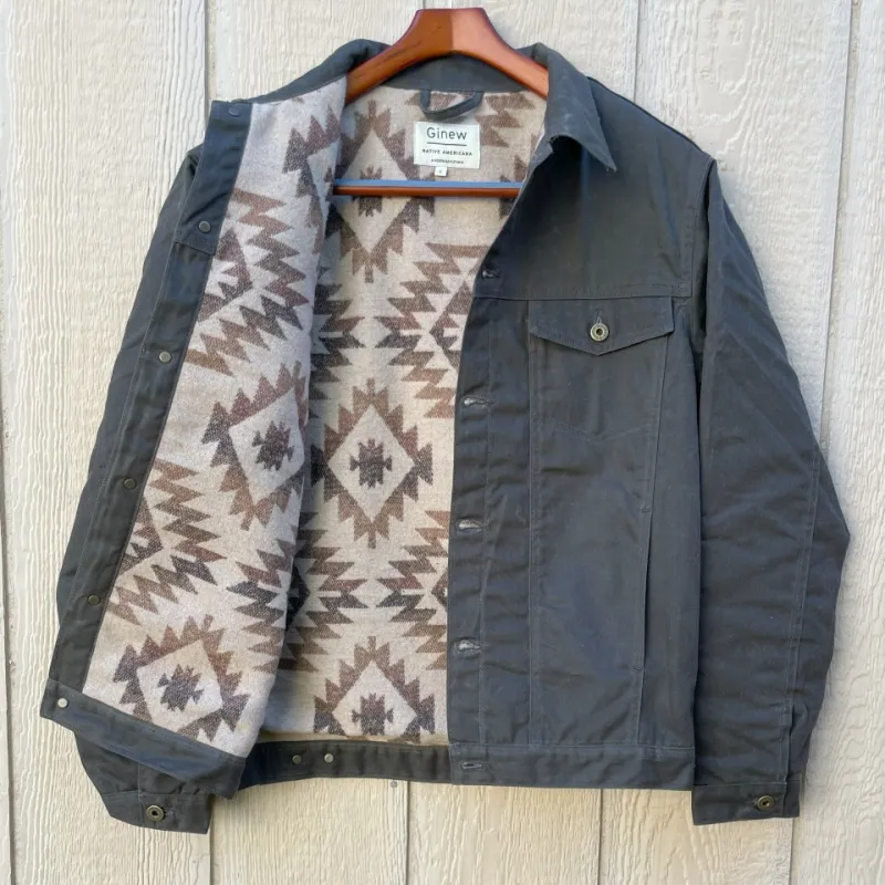 Rider Coat Green Herringbone With Backcountry Lining sold by Ginew