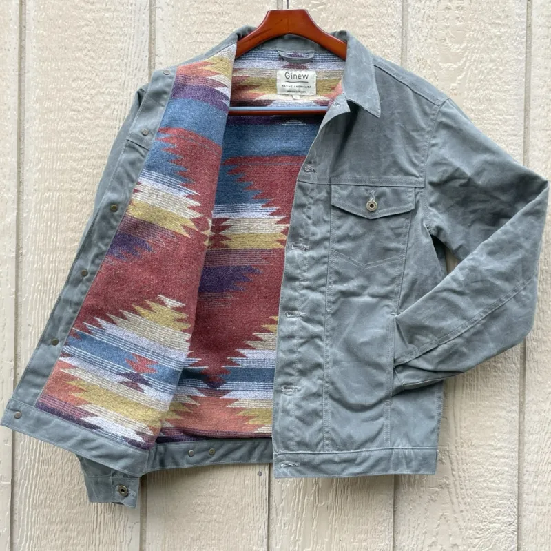 RIDER COAT CHARCOAL WITH WOODLANDS LINING sold by Ginew