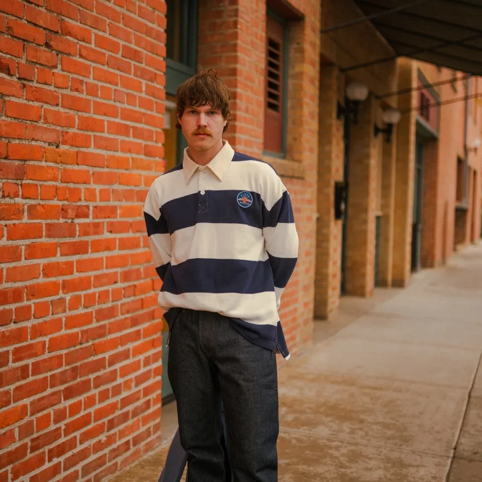 Rugby Thunderbird Shirt Navy Cream Stripe sold by Ginew product image thumbnail 5