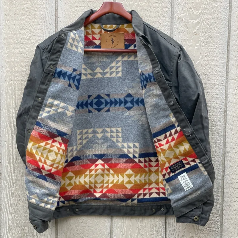 Legends Rider Coat Green Herringbone with Smith Rock Lining Second Quality sold by Ginew
