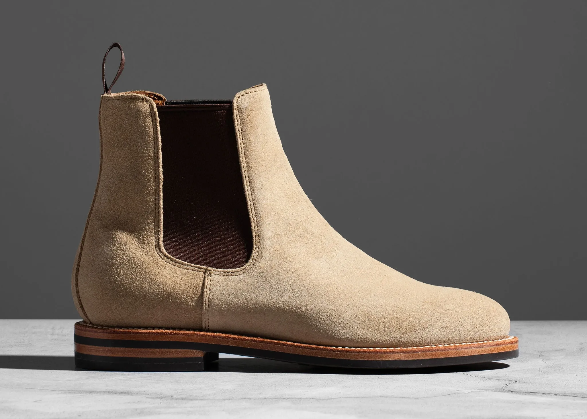 Josephine Chelsea Boot Tan Suede sold by Grant Stone