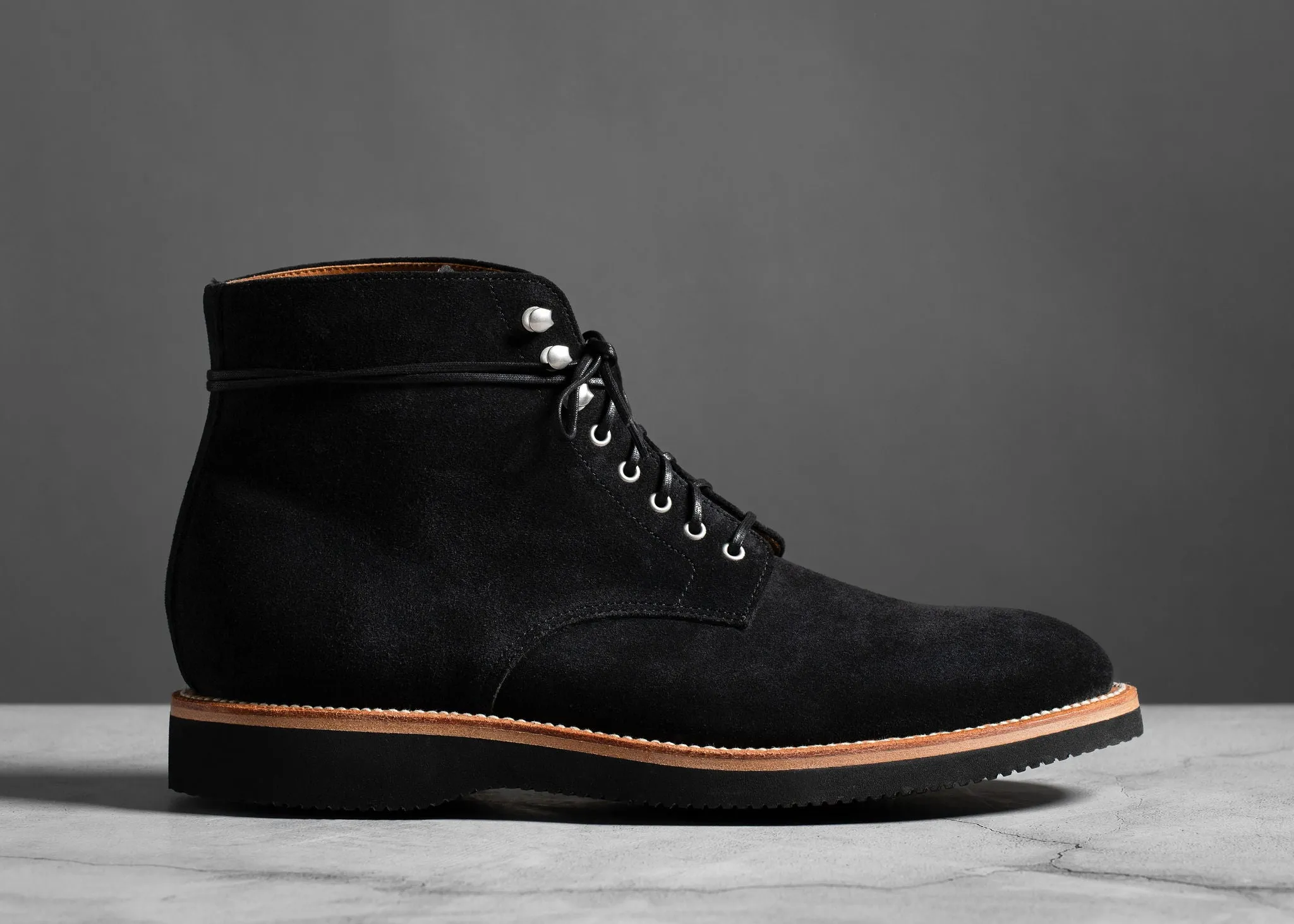 Edward Boot Black Suede sold by Grant Stone
