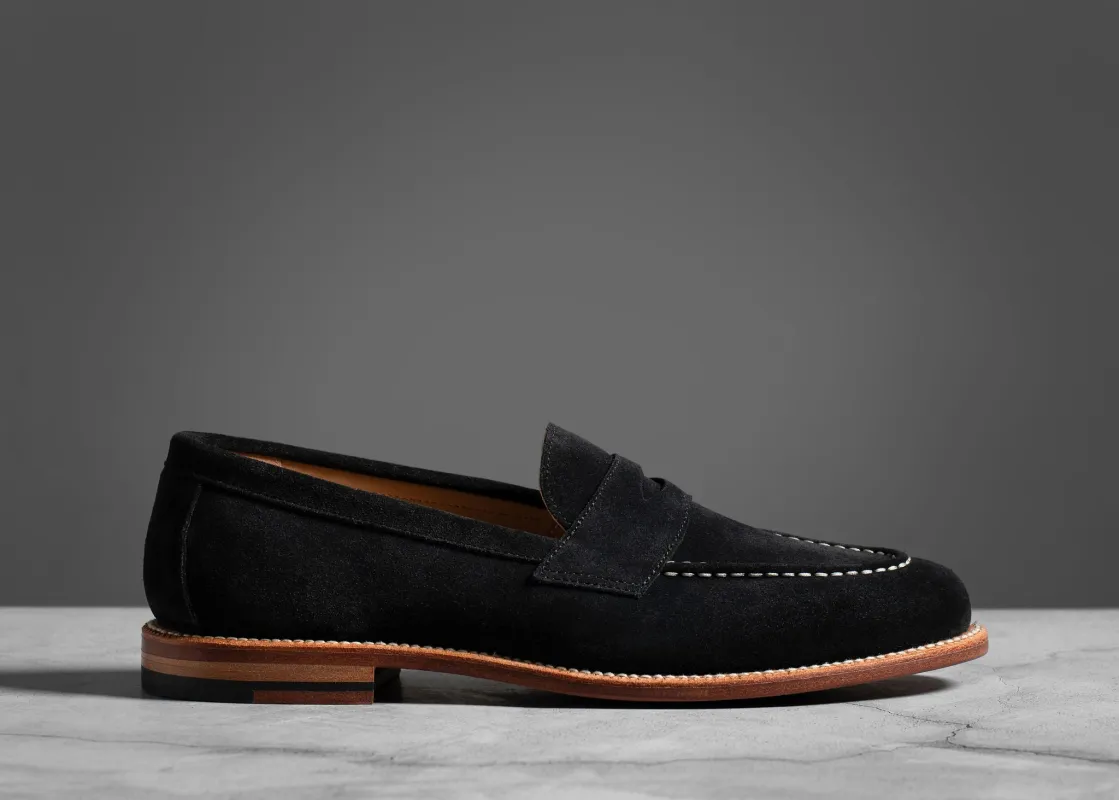 Traveler Penny Black Suede sold by Grant Stone