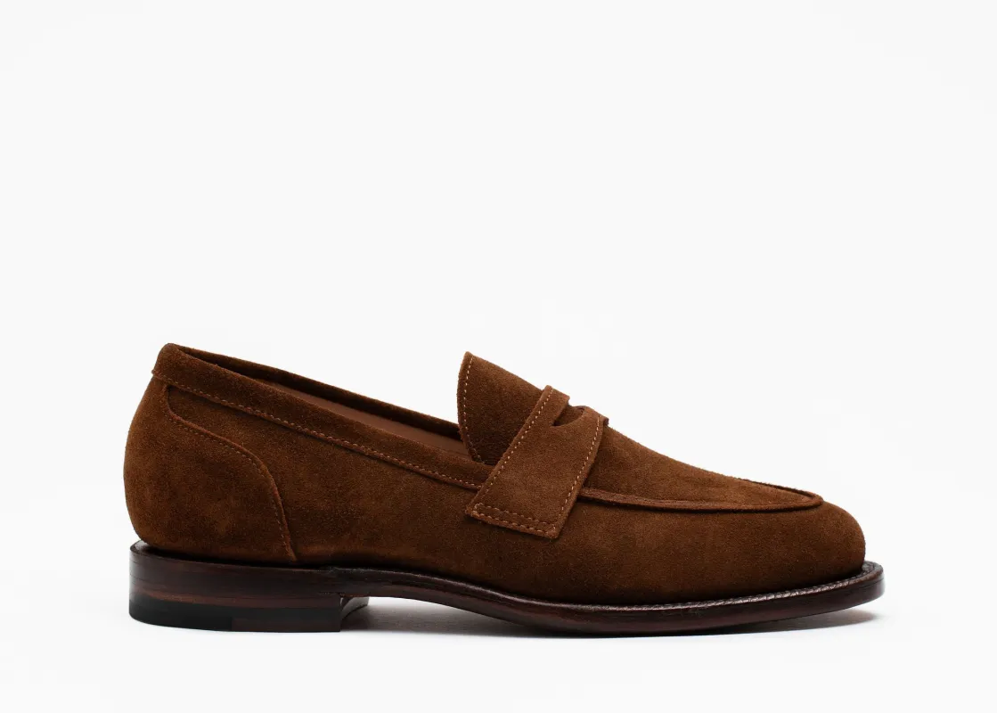 Clara Penny Loafer Bourbon Suede sold by Grant Stone