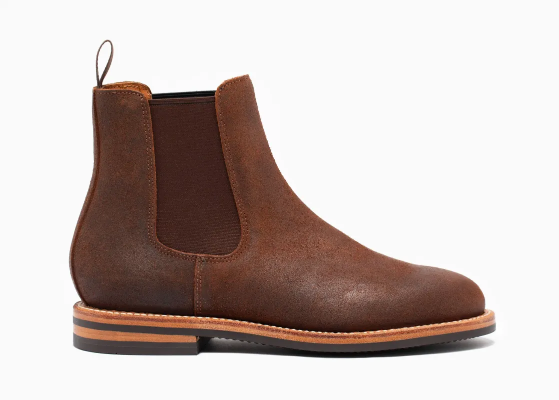 Josephine Chelsea Boot Dark Oak Roughout sold by Grant Stone