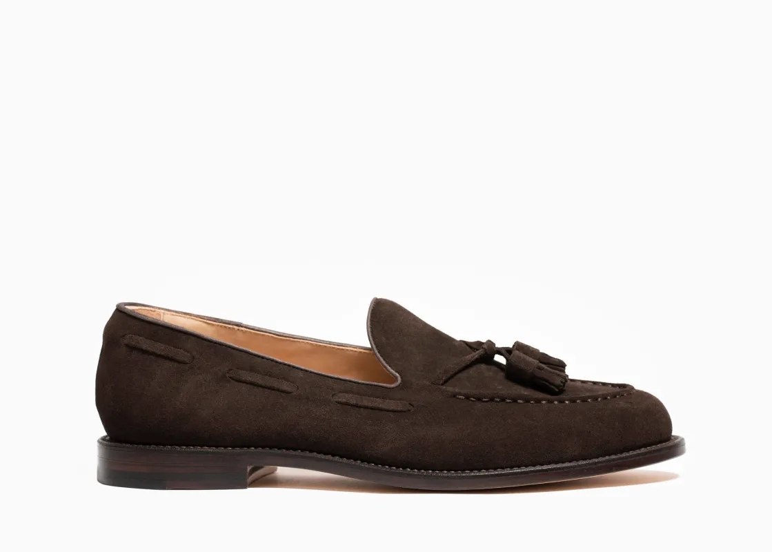 Tassel Loafer Espresso Suede sold by Grant Stone