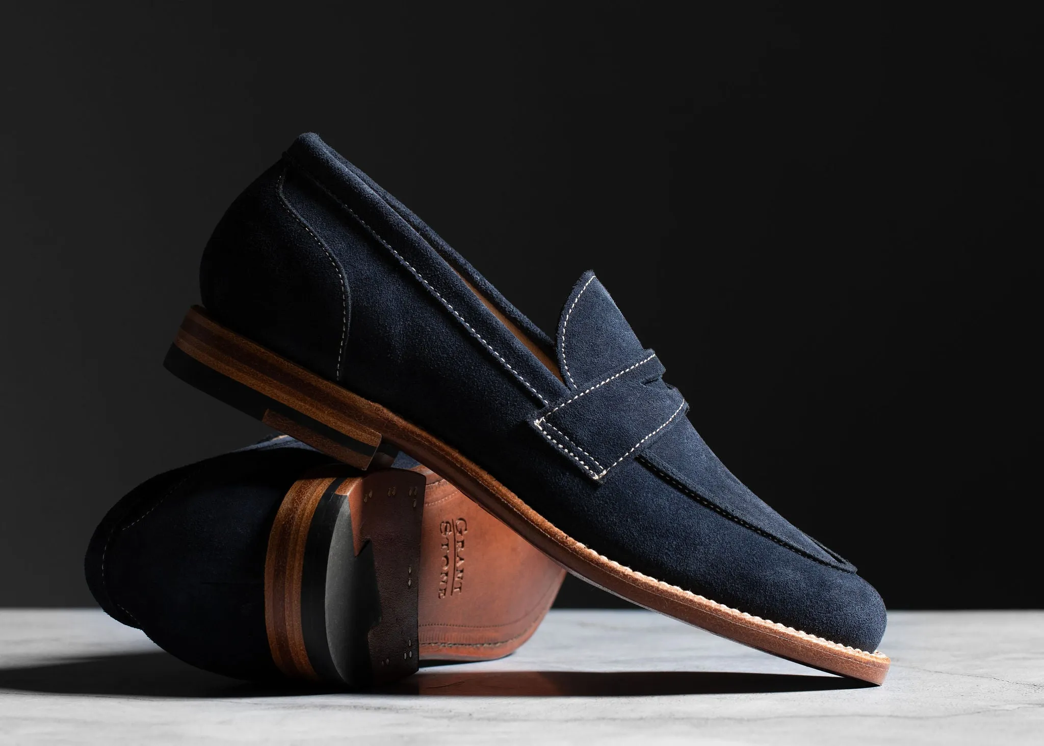 Clara Penny Loafer Midnight Suede sold by Grant Stone product image thumbnail 4