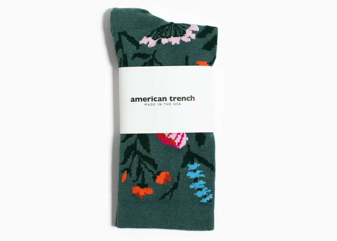 American Trench Wild Flower Sock – Forest sold by Grant Stone