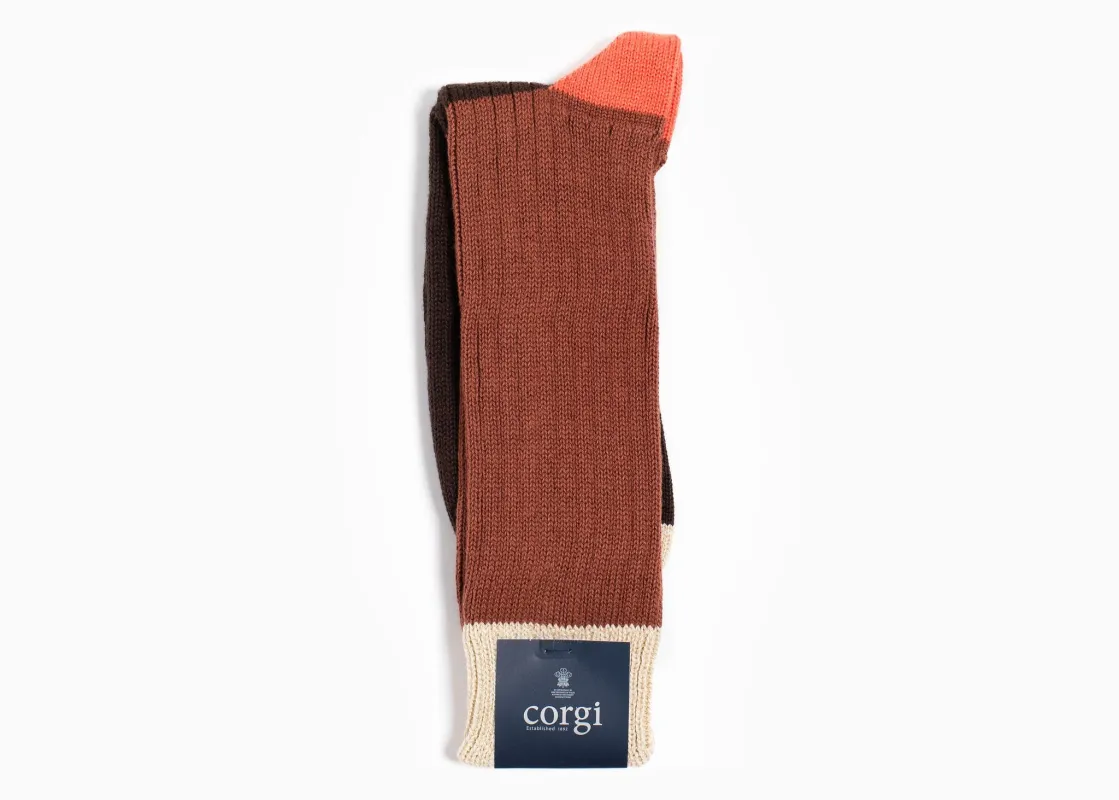 Corgi x Grant Stone Heavyweight Cotton Sock – Brown sold by Grant Stone