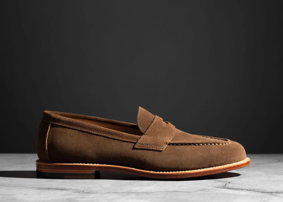 Pre-Order | Traveler Penny Loafer Husk Suede sold by Grant Stone