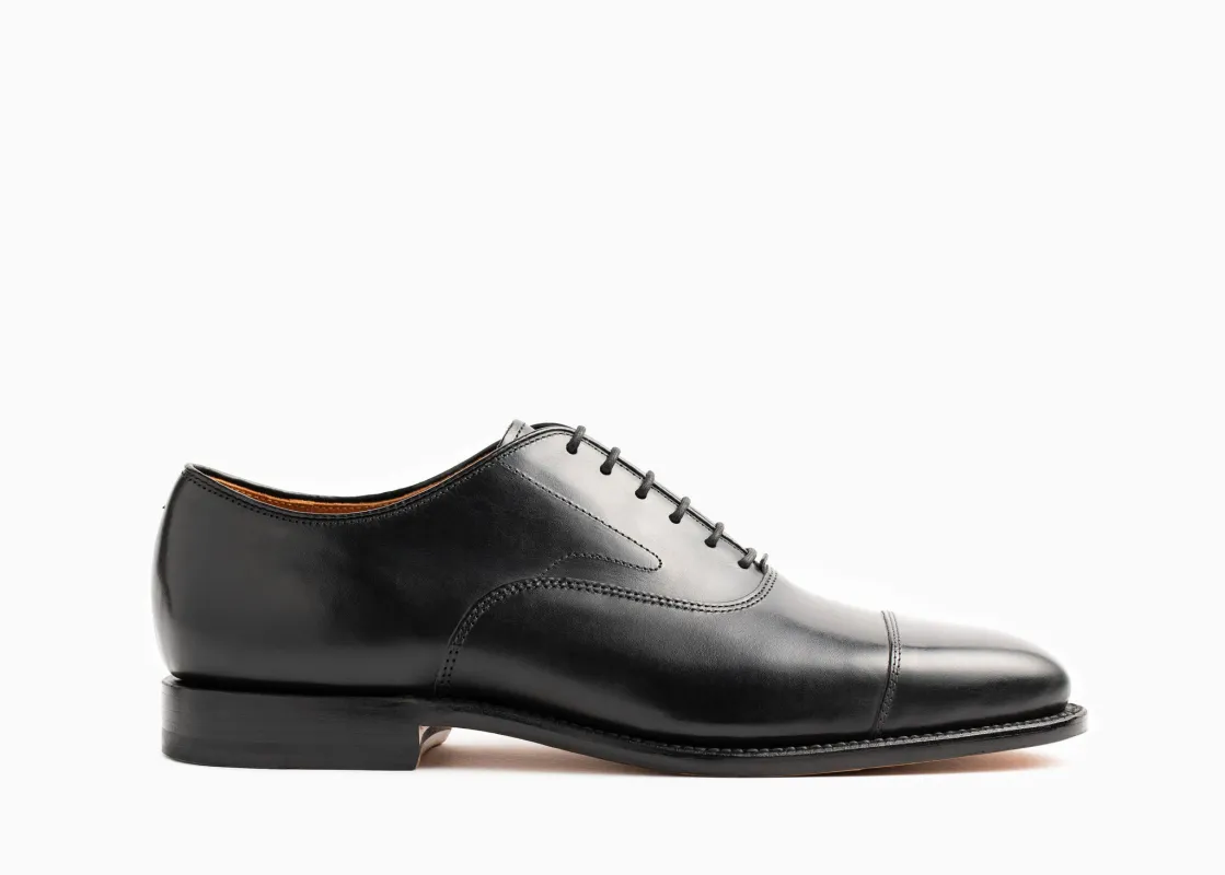 Cap Toe Oxford - Black Calf made by Grant Stone