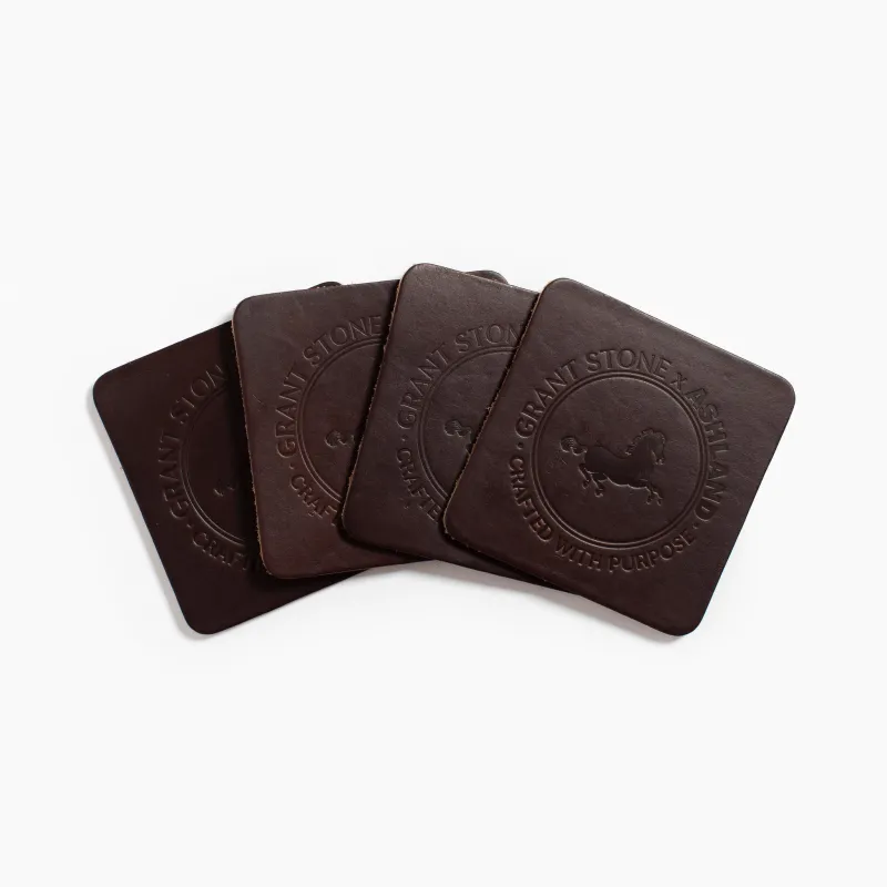 Ashland Coasters - Crimson Chromexcel made by Grant Stone