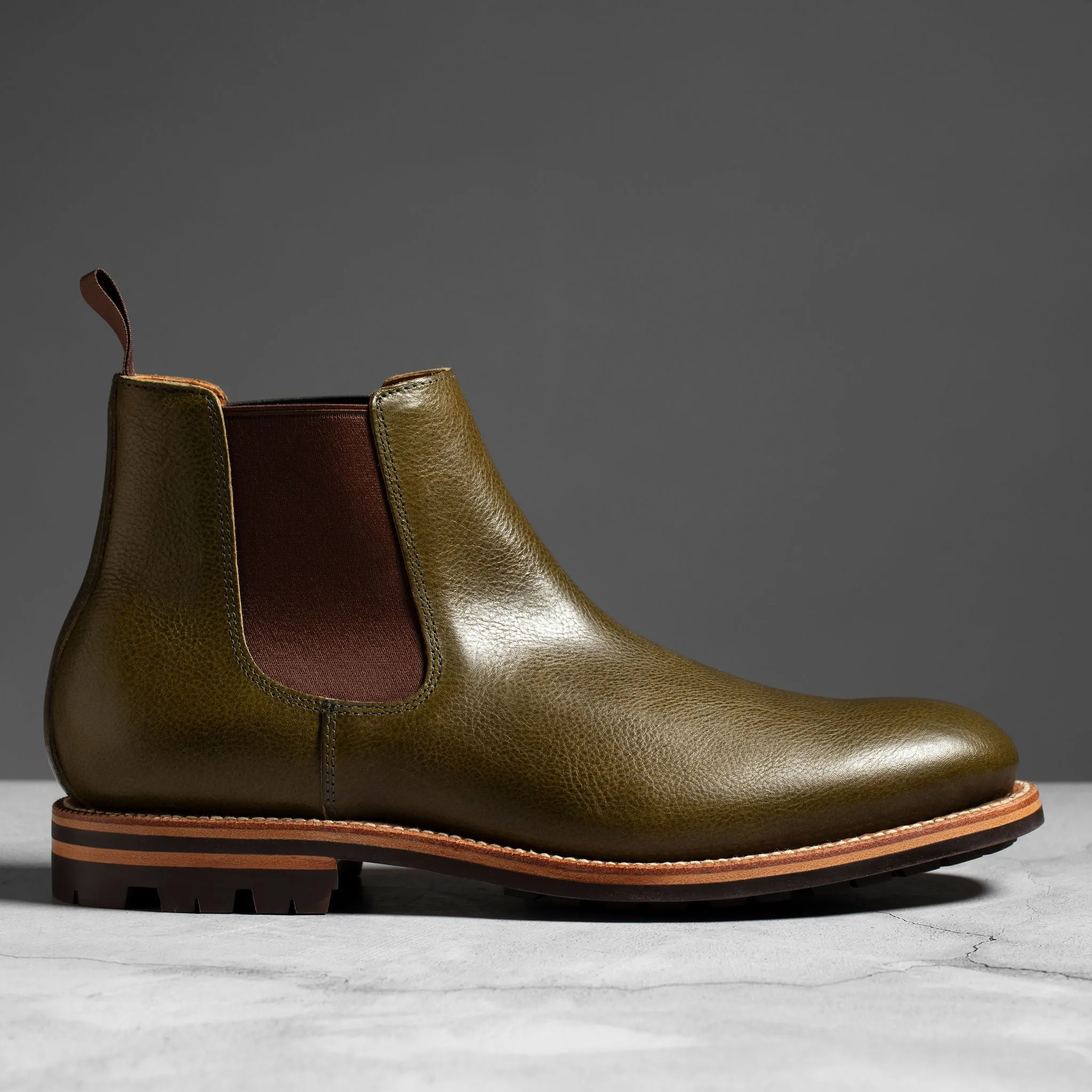 Pre-Order | Chelsea Boot - Olive Minerva Box sold by Grant Stone