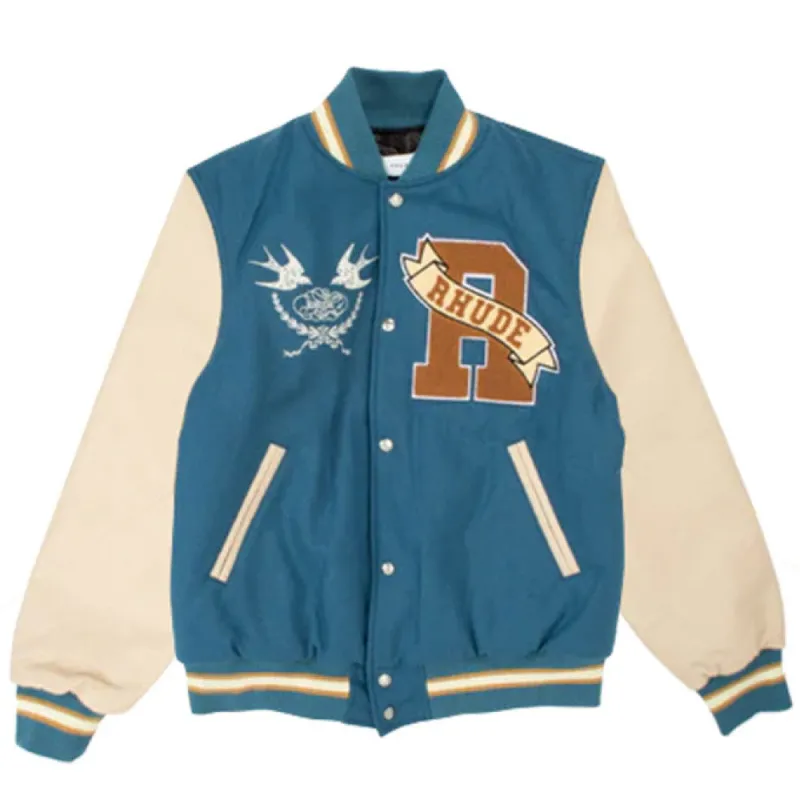 Sparrow Varsity Jacket 'Slate / Creme' made by Rhude