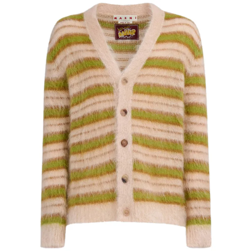 Camel Striped Mohair Cardigan 'Light Camel' sold by Hatchet Outdoor Supply Co