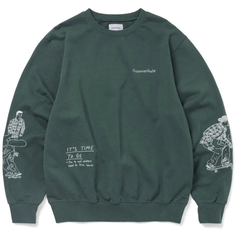 Sketch Embroidery Crewneck 'Dark Green' made by thisisneverthat