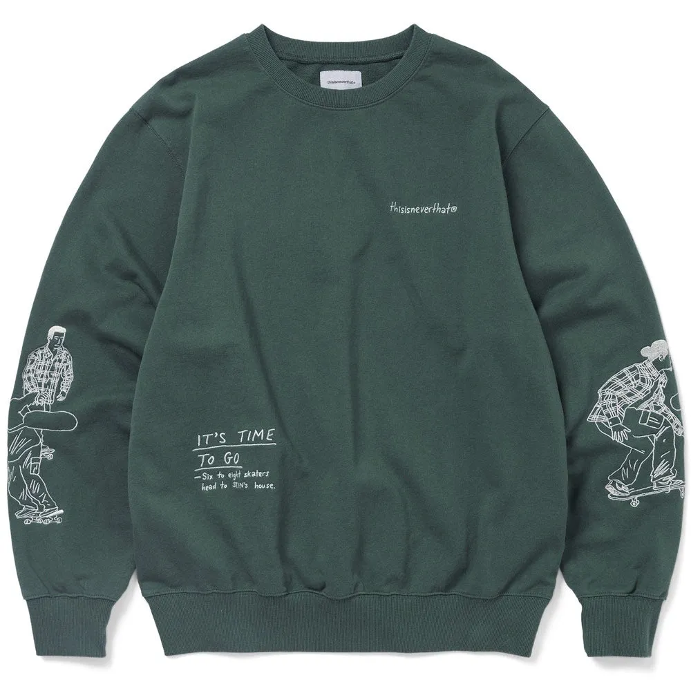 Sketch Embroidery Crewneck 'Dark Green' sold by Hatchet Outdoor Supply Co