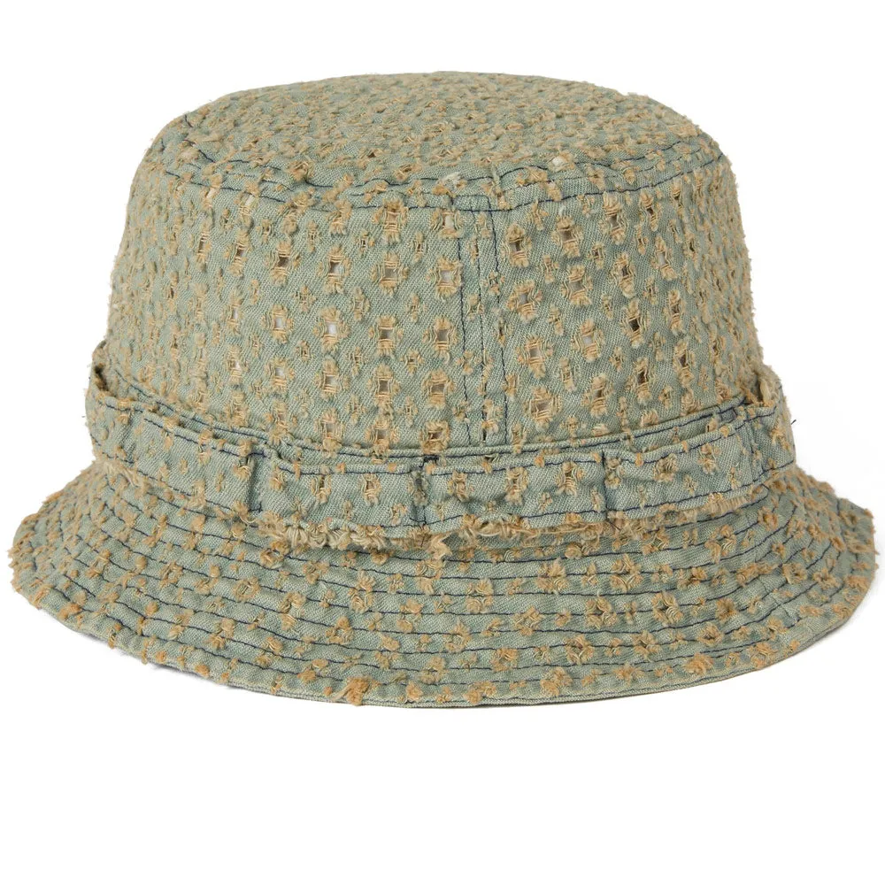 thisisneverthat | Damaged Denim Jungle Bucket Hat 'Washed Blue' sold by Hatchet Outdoor Supply Co product image thumbnail 3