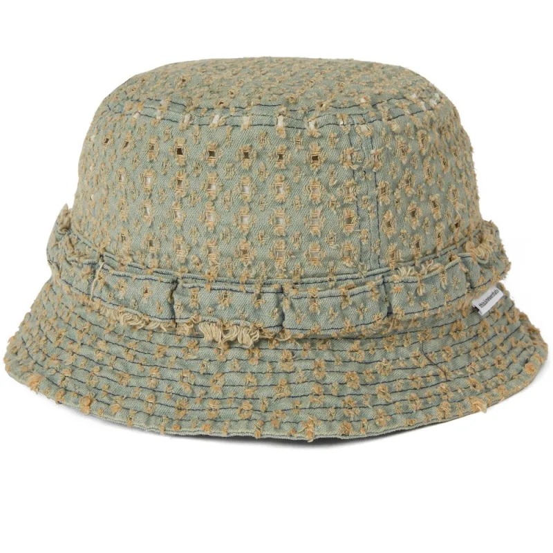 thisisneverthat | Damaged Denim Jungle Bucket Hat 'Washed Blue' made by thisisneverthat