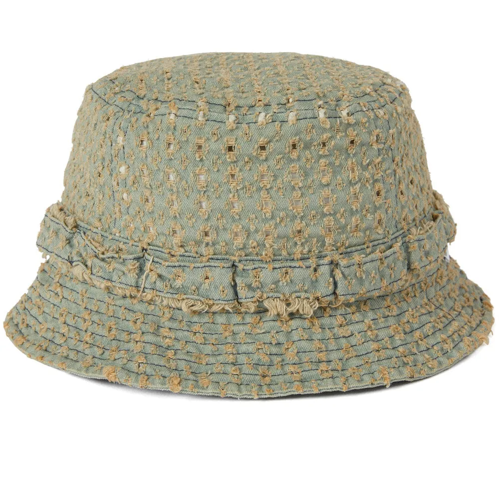 thisisneverthat | Damaged Denim Jungle Bucket Hat 'Washed Blue' sold by Hatchet Outdoor Supply Co product image thumbnail 2