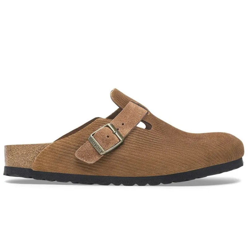 Birkenstock | Boston Suede Embossed Slippers 'Corduroy Dark Tea' sold by Hatchet Outdoor Supply Co