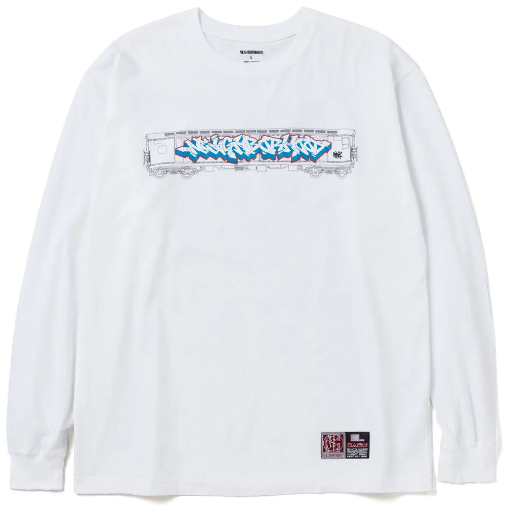 Neighborhood | NH x SUBWARE . Tee L/S-2 'White' sold by Hatchet Outdoor Supply Co