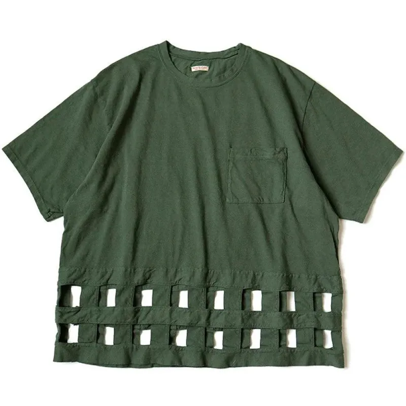 Kapital | 20 / -Jersey WINDOWPANE T-Shirt 'Green' sold by Hatchet Outdoor Supply Co